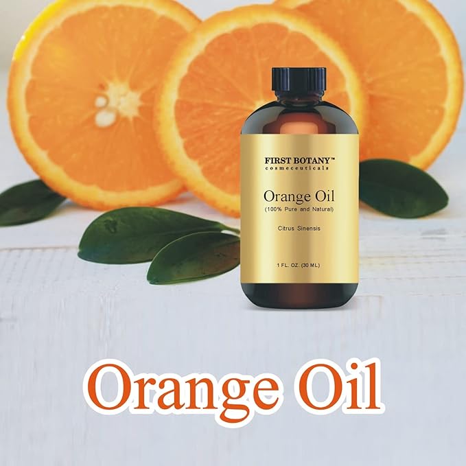 First Botany, 100% Pure Orange Essential Oil - Premium Orange Oil for Aromatherapy, Massage, Topical & Household Uses - 1 fl oz
