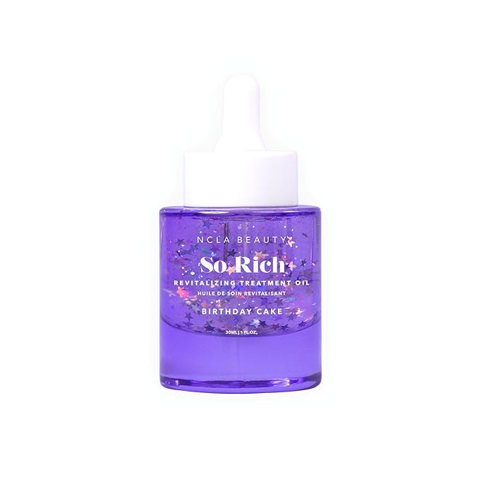 NCLA - So Rich Revitalizing Treatment Oil | Nutrient-Rich, Hydrating, Calming, Moisturizing | Multi-Purpose, Safe for Daily Use | Cruelty-Free, Vegan (Birthday Cake) 30 mL / 1 fl oz