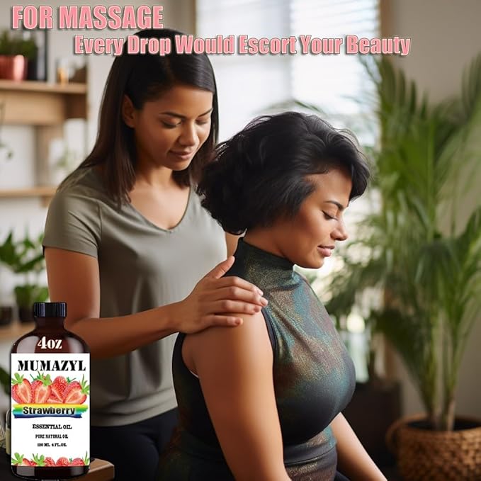 Strawberry Essential Oil, Strawberry Oil 4 Fl Oz 120ML for Diffuser Humidifier Yoga Cleaning DIY Candle Soap Making Essential Oils