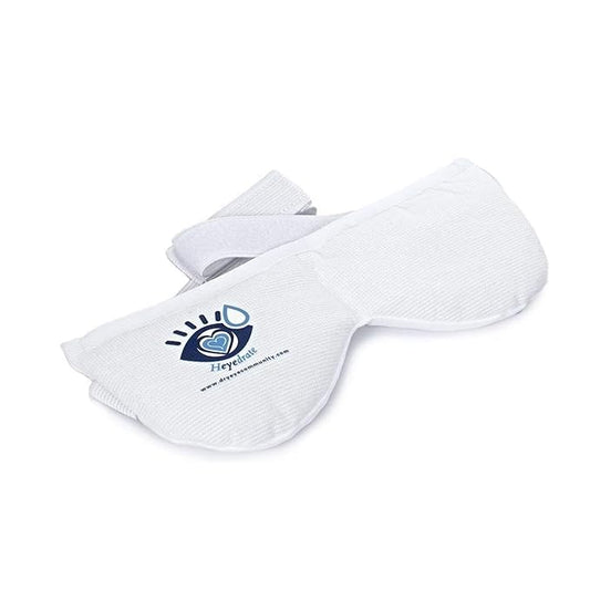 Heated Eye Mask - Soothing Warm & Cold Compress for Temporary Relief of Irritated Eyes, Dryness, Crusty Eyelids, Eyelid Bumps - Reusable, White, Silica Bead, Therapy Mask