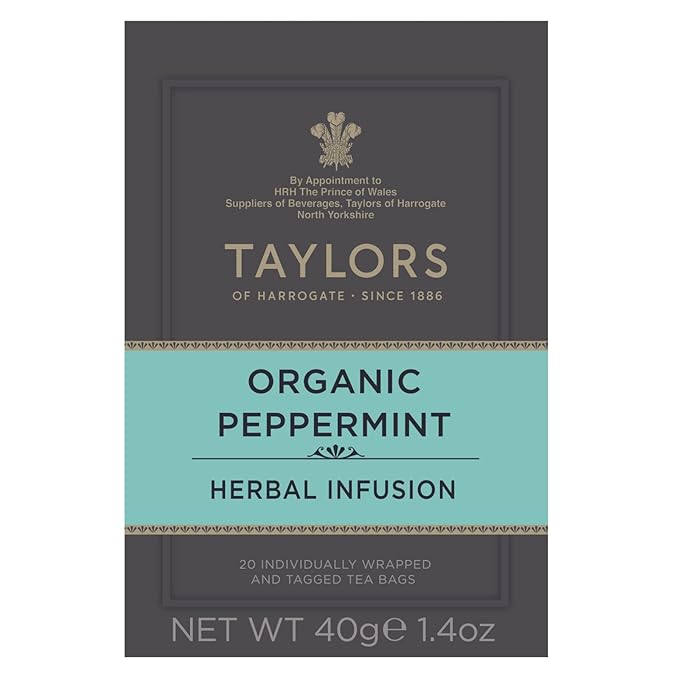 Taylors of Harrogate Organic Peppermint Herbal Tea, 20 Count (Pack of 6)