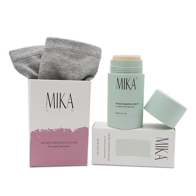 Foot Balm & Foot Socks | Moisturizing Foot Balm for Dry Cracked Feet, Urea Cream & Foot Moisturizer, Foot Balm Softens & Exfoliates Skin