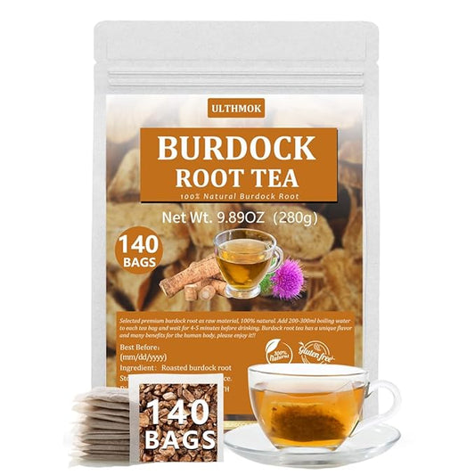 Premium Burdock Root Tea Bags,140 Tea Bags.100% Natural Burdock Tea,No Additives,Caffeine Free.