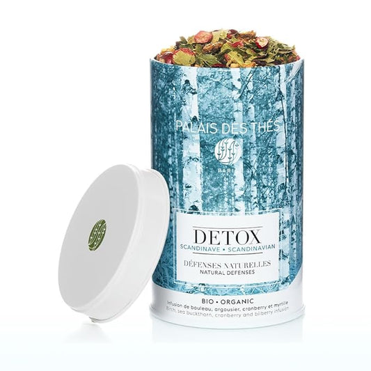 Palais des Thés - Organic Scandinavian Wellness Caffeine-Free Herbal Tea for Natural Defenses with Birch, Sea Buckthorn, Cranberry, and Bilberry - 3.5oz Loose Leaf Metal Gift Tin