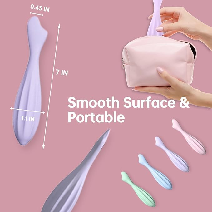 Silicone Facial Massage Roller, Face Massager Skin Lifting Tool Shapes Face Curves, Skin Care Beauty Lifting Contouring Massage Tool Reduces Tiredness Promote Circulation for Women (Pink)