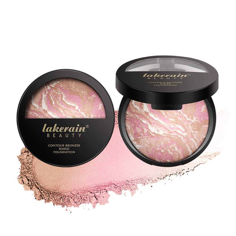 Baked Foundation, Coror Correcting Baked Foundation,Buildable Coverage, Lightweight Powder Foundation, Creates a Perfect Canvas and a Natural Semi-Matte Finish(01# Porcelain)