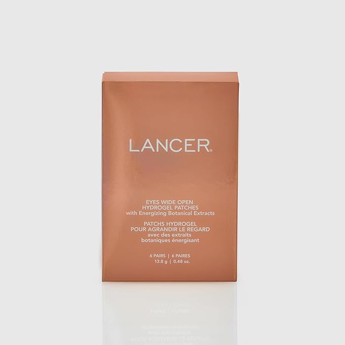 Lancer Skincare Hydrogel Under Eye Patches with Energizing Botanical Extracts, Gel Eye Patches for Under Eye Revitalization (12 Patches)