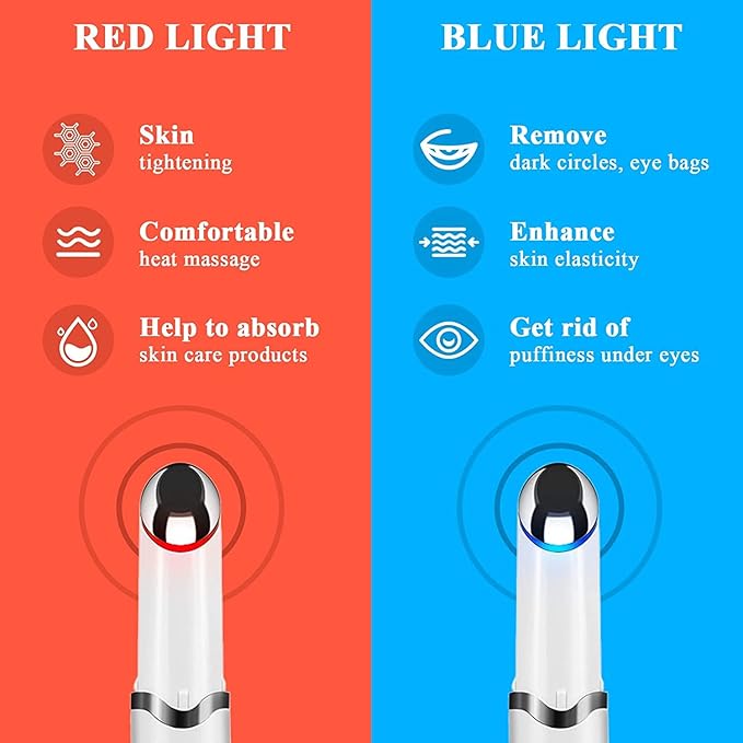 Ideal Swan Eye Massager Wand - Chargeable Facial Massager for Dark Circles, Eye Bags, Puffiness Under Eyes (Pink)