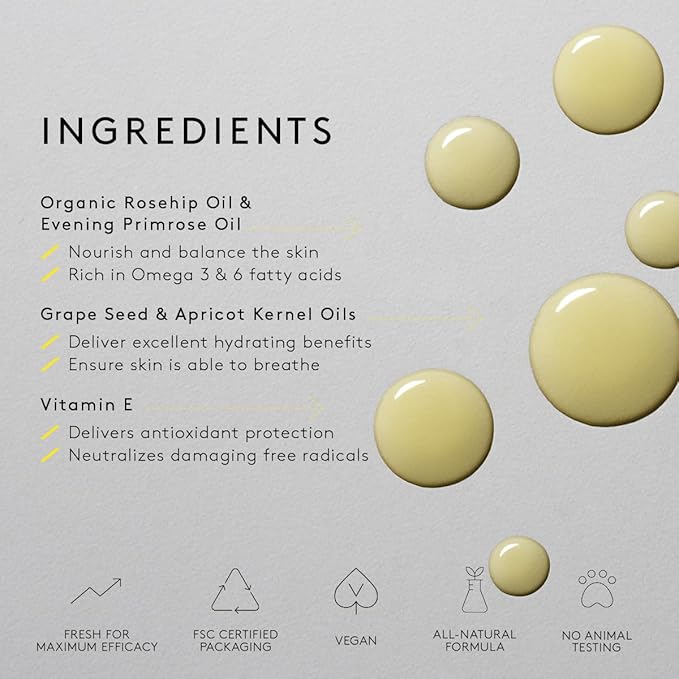 NUORI Perfecting Facial Oil| Nourishing and Regenerating, With Omega 3+6 and Vitamin E, For All Skin Types, All Natural, 20 ml / 0.7 fl oz