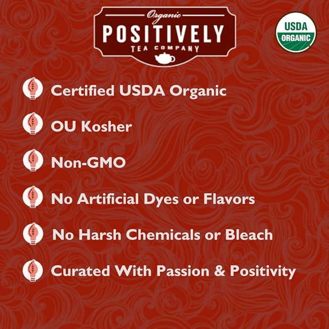 Organic Positively Tea Company, English Breakfast Black Tea Bags, 100 Count, Eco-Friendly Tea Bags, Non-GMO