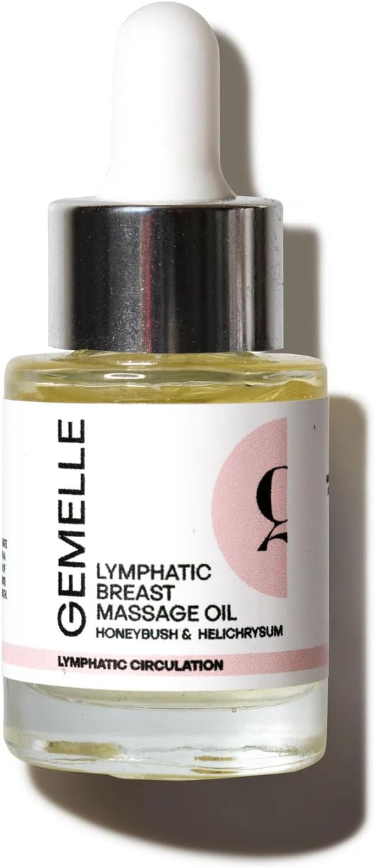 GEMELLE Lymphatic Breast Massage Oil | 2024 Product of The Year | Honeybush & Helichrysum | Paraben-Free, Clean Beauty, Luxury Natural Skin Care, 15ml