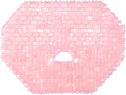 ideayard Jade Mask, Rose Quartz Face Cold Mask for Headache Relief Mask, Weight Compress Mask Cover Eye for Puffy Eyes, Tension, Sinus & Stress Relie Relax Skin Care Spa
