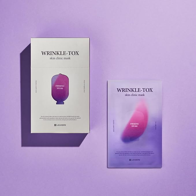 LEADERS Wrinkle-Tox Skin Clinic Mask | Targets Fine Lines & Wrinkles | Enhances Skin Elasticity & Firmness | Intensive Nourishment for Aging Skin | Suitable for All Skin Types - 10 Sheets
