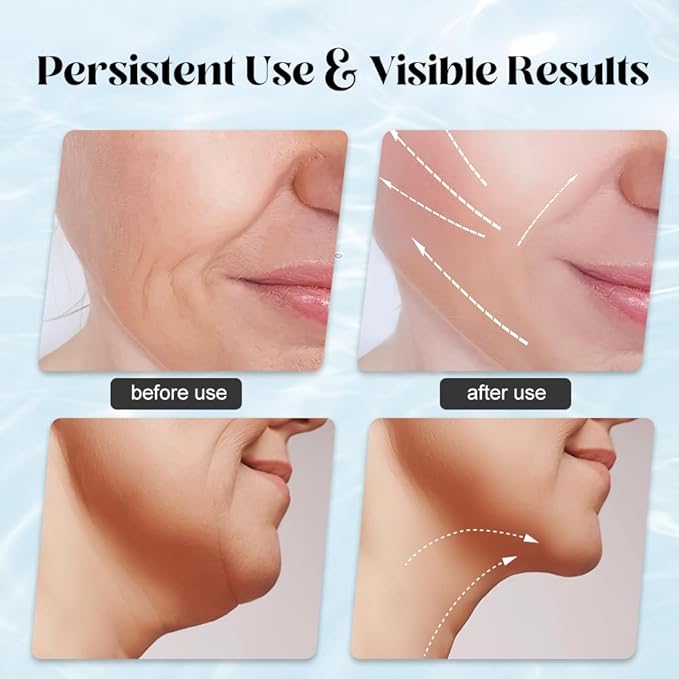 Neck Face Massager Face Sculpting Tool 3 Colour Modes and Vibration for Facial Massager for Double Chin (Black)