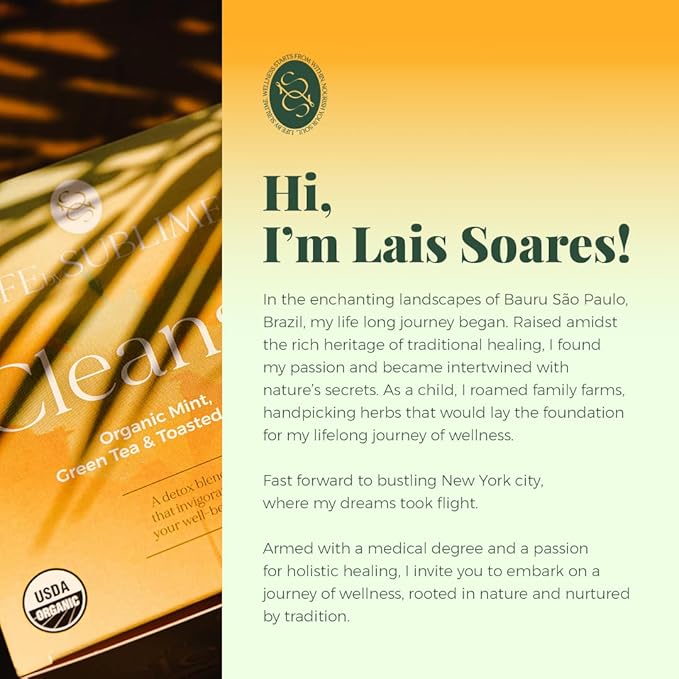 Life by Sublime - Cleanse USDA Organic Mint Green Tea & Yerba Mate, 20 Tea Bags, Naturally Caffeinated Detox Tea, Supports Digestive and Immune Health, Premium Brazilian Harvest