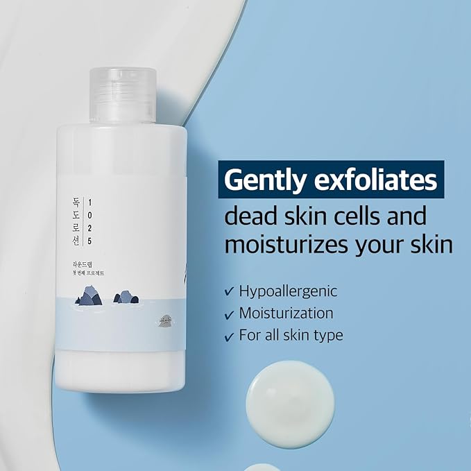 ROUND LAB 1025 Dokdo Lotion 6.76 Fl Oz, Intense Long-Lasting Hydration with Triple Hyaluronic Acid, Fluid Texture for Skin Barrier Protection, Face Moisturizer for Deep Moisture, Korean Skin Care