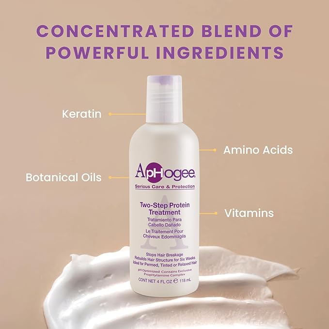 Aphogee Serious Hair Care Double Bundle (Twostep Protein Treatment 4 Fl Oz and Balancing Moisturizer 8 Fl Oz