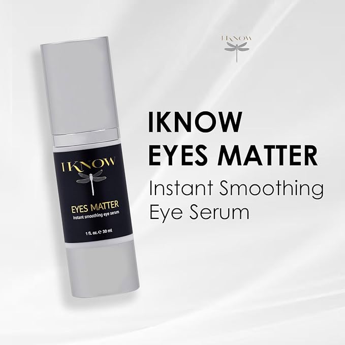 IKNOW EYES MATTER Instant Smoothing Eye Serum, Rapid Wrinkle Reducer, Rejuvenating, Brightening Treatment for Fine Lines, Puffiness & Dark Circles, (1oz)