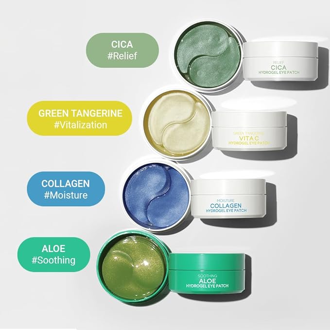 tenzero Green Tangerine Vita C Hydrogel Eye Patch (60 pairs, 90g), Vitamin C Treatments for Dark Circles, Puffy Eye, Fine Lines, Brightening, Hydrating Eye Pads, Korean Under Eye Masks Skincare