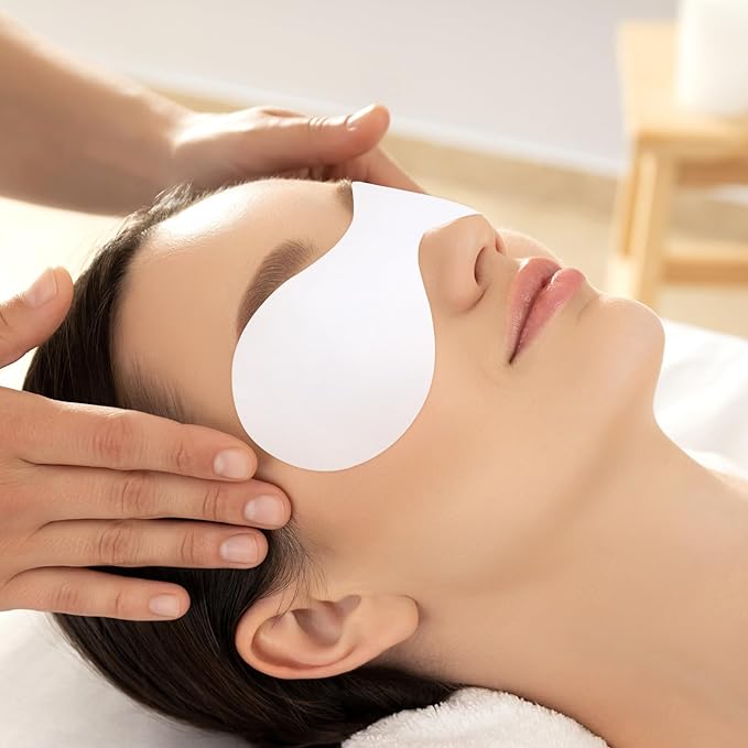 Sibba 200 Sheets Disposable Non Woven Eye Care Cotton Paper Facial Eye Pads Spa DIY Clear Eye Mask Paper Eye Pillow Covers Eye Care Masks for Skincare Spa Wrap Moisture