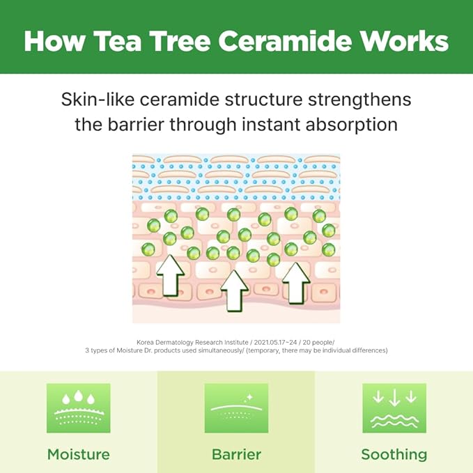 ISOI Moisture Dr. Mask Pack, Hydrating & Soothing Sheet Mask with Tea Tree, Ceramide & Hyaluronic Acid, Nourishing Skin Barrier Care, Korean Skin Care (10EA)