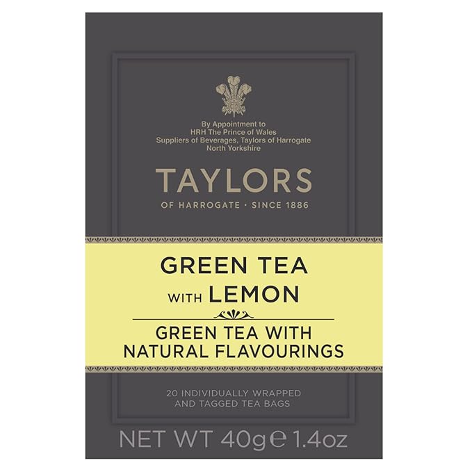 Taylors of Harrogate Green Tea with Lemon, 20 Count (Pack of 1)
