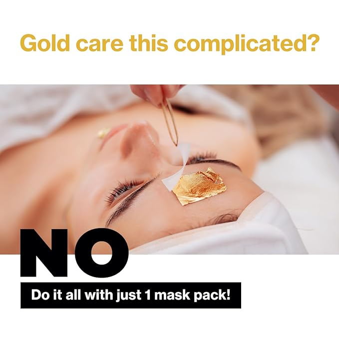 Dermastic Gold Fit Mask | Rejuvenating Facial Masks | Hydrating, Toning & Firming Facial Mask | Helps Enhance Skin Elasticity | Made in Korea - 4 Packs