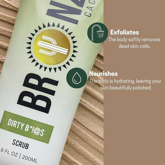 Dirty B*!@S Exfoliating Body Scrub - Ultra Fine Exfoliating Scrub for Flawless Tan - Removes Dead Skin & Rough Patches - Pre-Tan Prep for Smooth Skin - Body Scrubs for Women and Men
