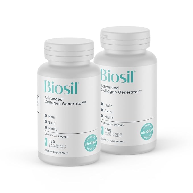 Biosil Collagen Generator - 180 Liquid Capsules, Pack of 2 - With Patented ch-OSA Complex - Generates & Protects Your Own Collagen - GMO Free - 180-Day Supply
