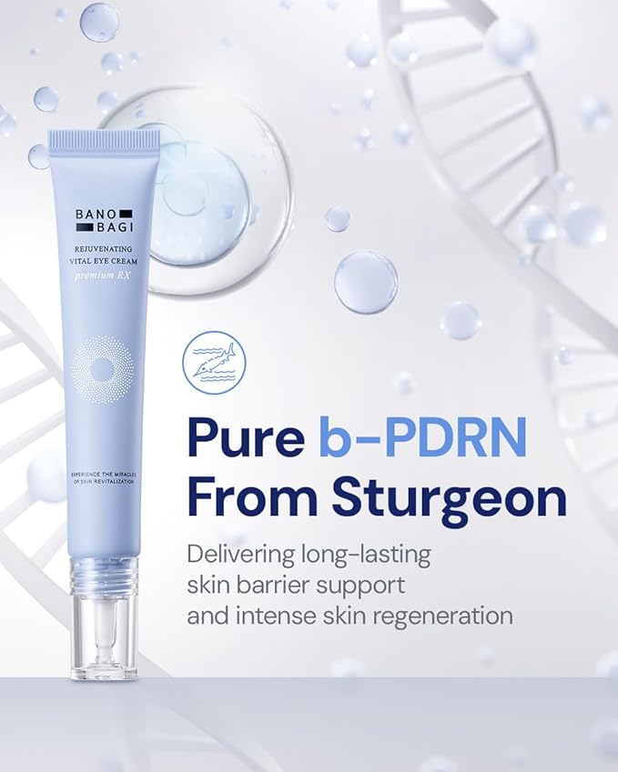 PDRN Eye Cream – Under Eye Cream for Puffiness and Bags, Korean Skin Care with Centella, Panthenol & b-PDRN | Firming & Hydrating, Fragrance-Free, 0.5 fl oz