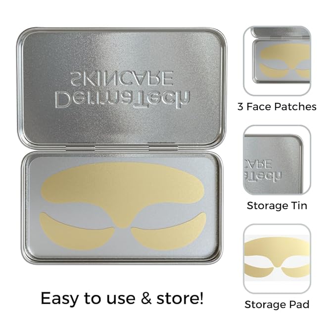 Reusable Silicone Face Patches Set | Eco-Friendly Forehead Wrinkle Patches with Tin Case | 100% Silicone Reusable Facial Patches | Forehead Wrinkles Treatment