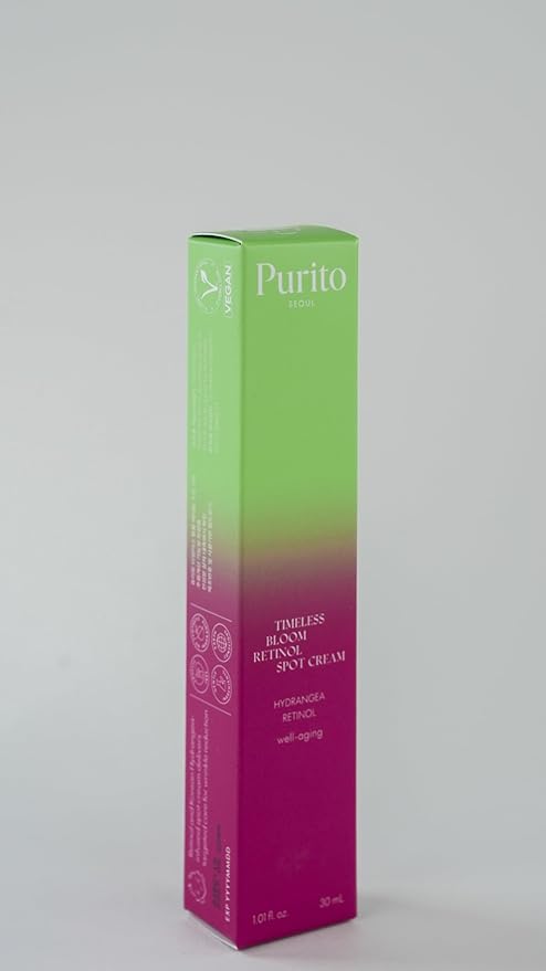 PURITO SEOUL Timeless Bloom Retinol Spot Cream, Korean Jeju Hydrangea, for Sensitive Skin, Retinol Cream, Wrinkle Reduction, Anti Aging Face Cream, K-Beauty, 30ml 1fl.oz