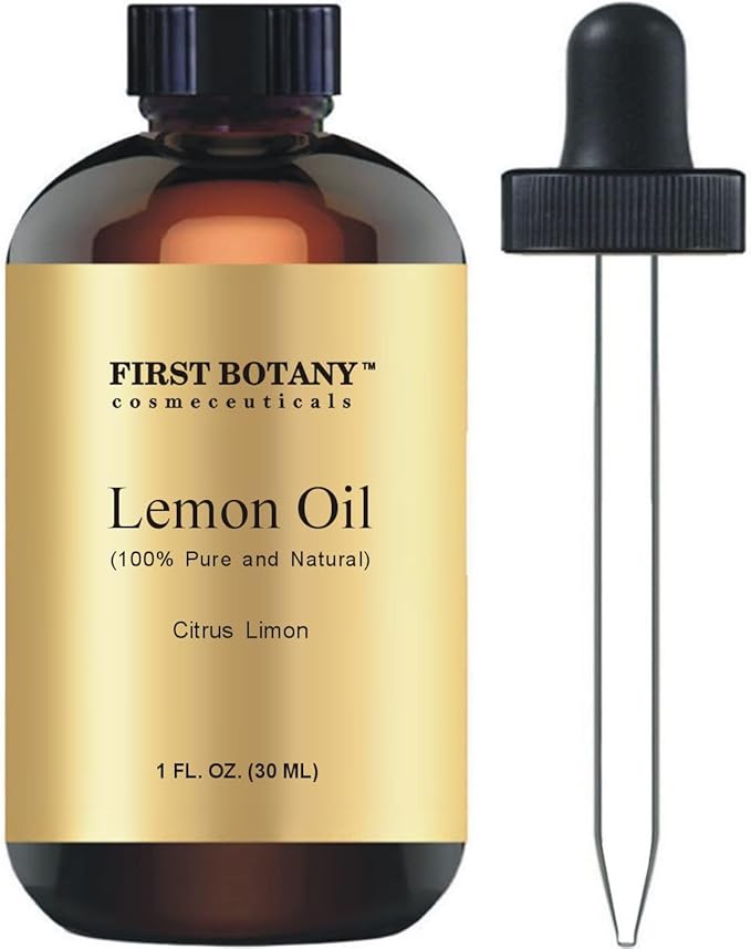 First Botany, 100% Pure Lemon Oil - Premium Lemon Essential Oil for Aromatherapy, Massage, Topical & Household Uses - 1 fl oz