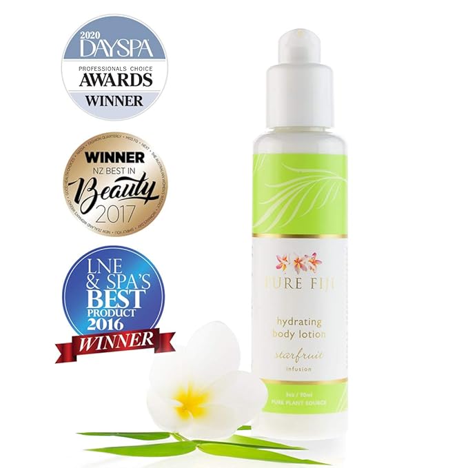 PURE FIJI Body Lotion Hydrating - Moisturizing Lotion for Dry Skin with Coconut Milk and Vitamin E, Organic Body Lotion For Women and Men, Starfruit Scent, 3 oz