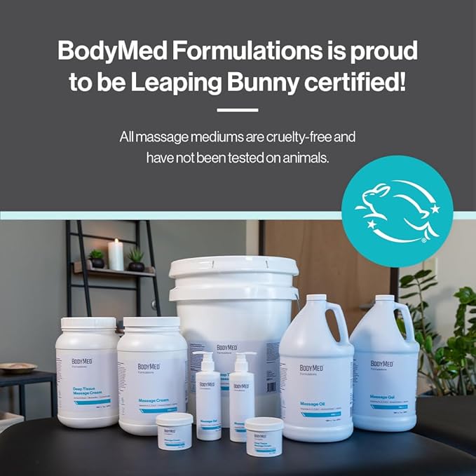 BodyMed Formulations Massage Oil, 1 gal. – Fragrance-Free, All-Natural Lotion for Massage Therapy – Leaping Bunny Certified – with Arnica Extract & Jojoba – Non-Staining, & Paraben Free