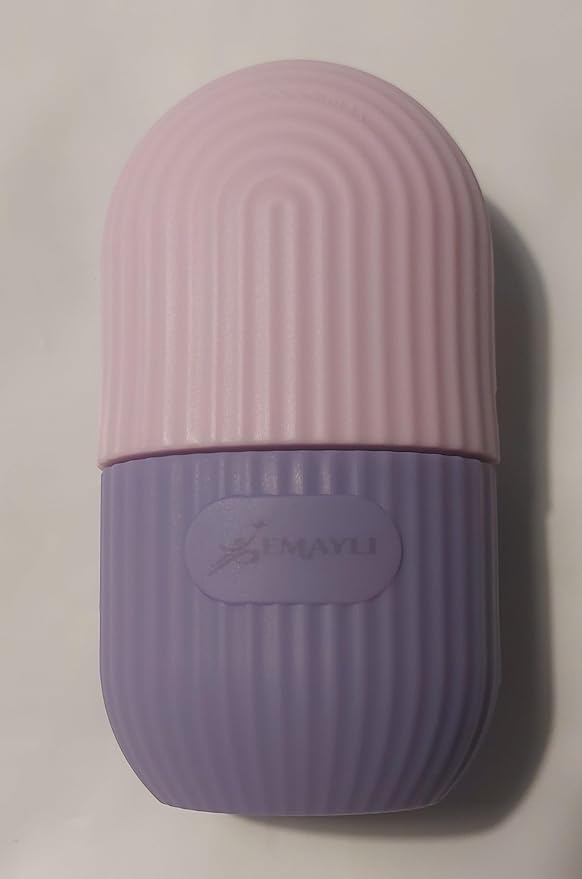 Facial Beauty Ice Roller Silicone Container, Skin Care Ice Massager for Firming and Beautiful Skin. (Purple)