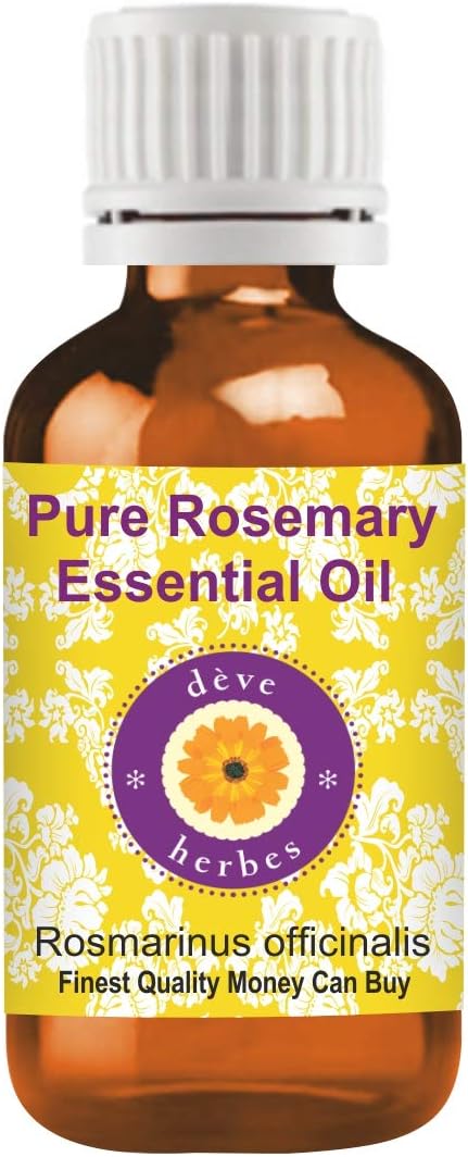 Deve Herbes Pure Rosemary Essential Oil (Rosmarinus officinalis) Steam Distilled 15ml (0.50 oz)