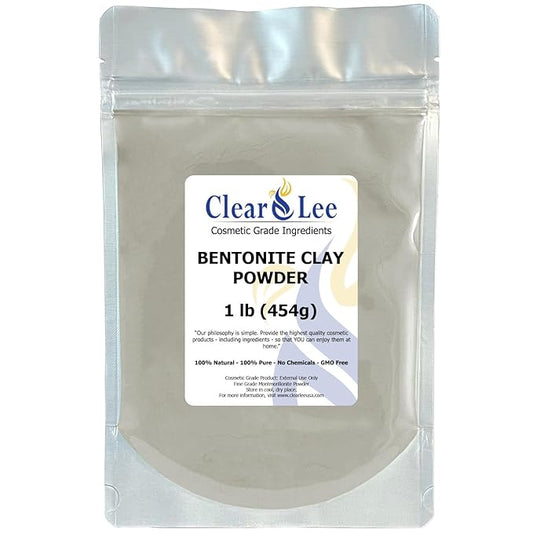 Bentonite Clay Cosmetic Grade Powder - 100% Pure Natural Powder - Indian Clay - Great For Skin Detox, Rejuvenation, and More - Heal Damaged Skin - DIY Clay Face Mask (1 LB)