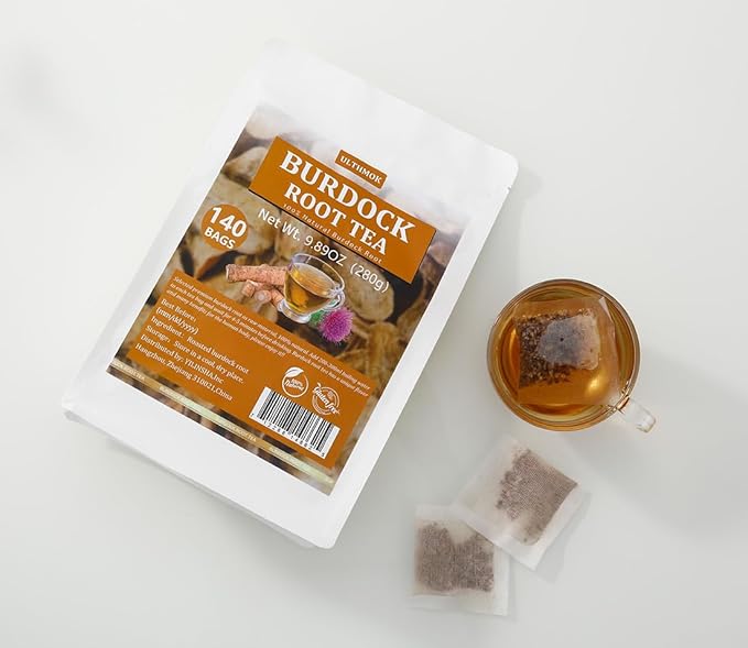 Premium Burdock Root Tea Bags,140 Tea Bags.100% Natural Burdock Tea,No Additives,Caffeine Free.