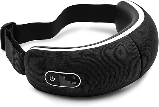 Fathers Day Dad Gifts, Eye Massager with Heatand and Vibration, Birthday Gifts for Women Men Dad Teacher, Sleep Eye Mask, Headache Massager, Scalp for Relieving Eye Muscle Tension and Stress (Black)