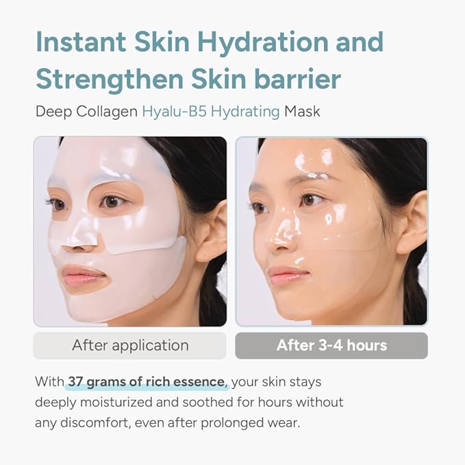 SUNGBOON EDITOR Deep Collagen Hyalu-B5 Overnight Mask 37gx4ea | Real Collagen Face Mask with Hyaluronic Acid | Moisture-Locking Care for Overheated Skin | Viral Korean Skincare Trend