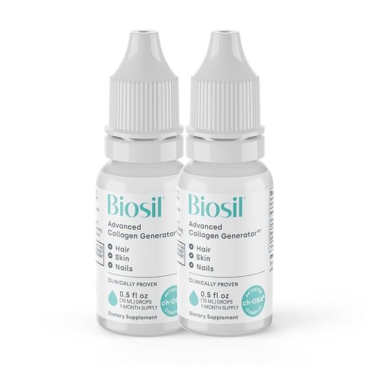 Biosil Collagen Generator - 0.5 fl oz Drops, Pack of 2 - With Patented ch-OSA Complex - Generates & Protects Your Own Collagen - GMO Free - 60-Day Supply