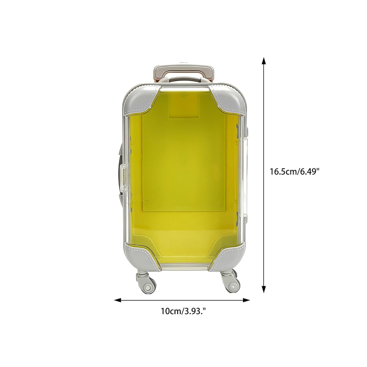 False Eyelash Storage Box, Portable Travel Organizer Mini Luggage False Eyelash Tray Makeup Tool (YELLOW)