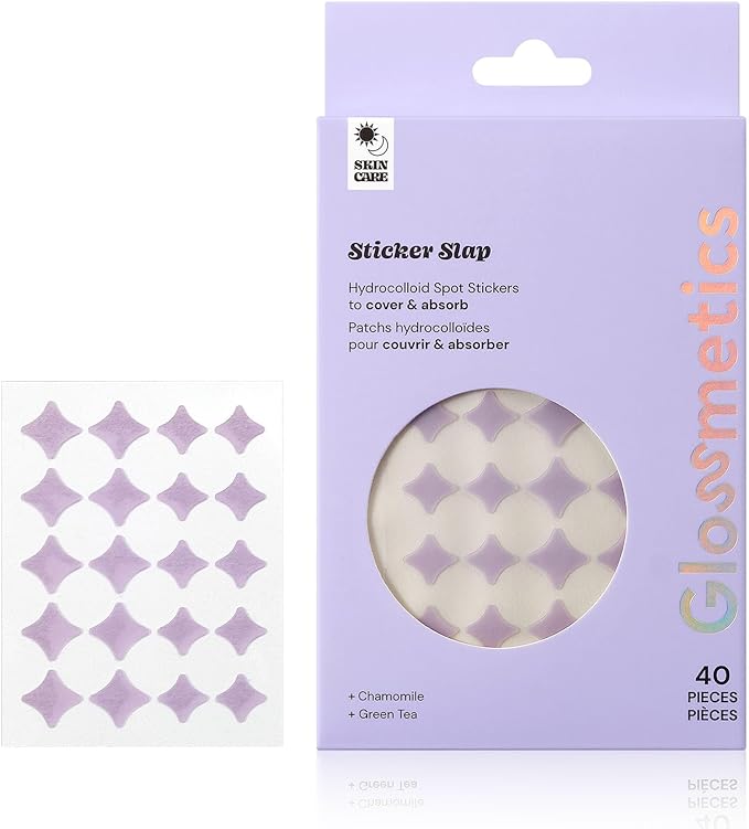 Glossmetics Sticker Slap Clear Blemish Patches. Invisible Fast Acting Zit and Blemish Patch. Cute Spot Stickers for Face, Soothe & Reduce Redness. Vegan & Cruelty Free, 40 Star Patches