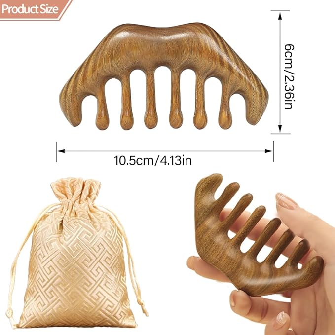 Wooden Scalp Massager for Hair Growth - Gua Sha Manual Head Massage Tool with Comb for Hair Care, Relaxation, and Acupoint Massage - Birthday Gift for Women and Men