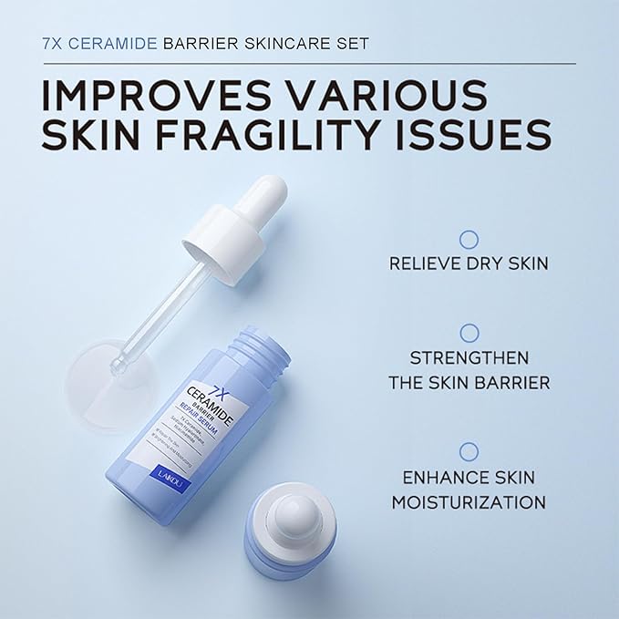 Skincare Set Ceramide Skincare Gifts for Teen Girls Strengthen Skin Barrier, Beauty Gift Sets Skin Care Kits, Travel Essentials, Facial Kit for Women & Girls Hydrating, Anti-Aging Skin