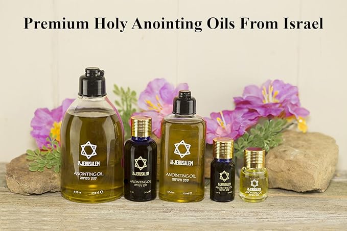 Rose of Sharon' Anointing Oil Hand-Crafted in The Messiah's Holy Land - Pure Natural Ingredients, Extra Virgin Olive Oil & Essential Oil - for Temple Incense, Ceremony, Spiritual Use - 0.34 Fl Oz