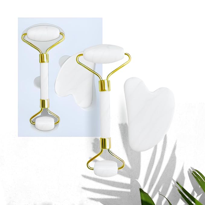 Gua sha facial tools, White
