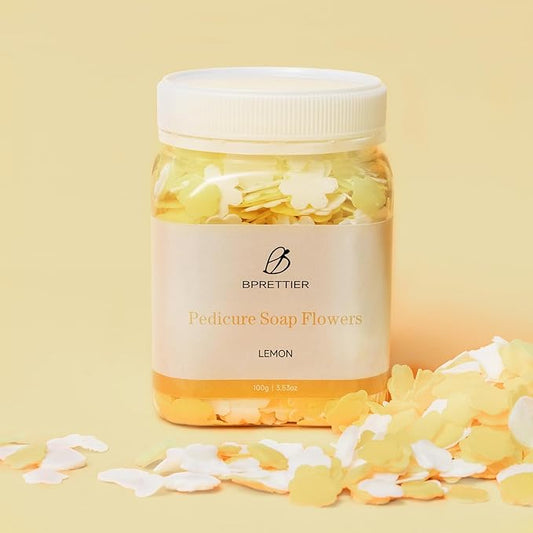 Foot Soak Flower Soap Sheets Pedicure Foot Soaks for Softens Calluses Moisturizing Relaxing Feet Pedi Party, Birthdays, Sleepovers Use (Lemon)