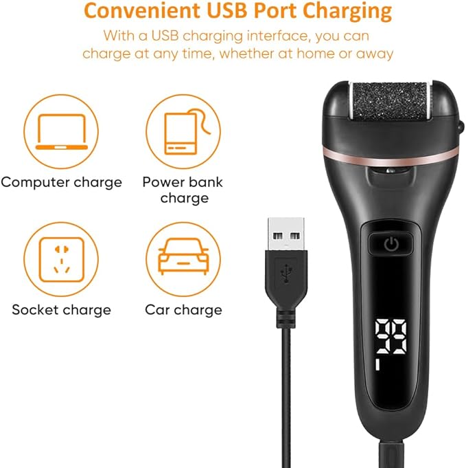 Premium Electric Foot Callus Remover Kit 18 Pieces for Feet Foot Filer Dead Skin Remover for Feet Callous Remover Tool Electric Pedicure Foot File Kit Luxurious (Black)